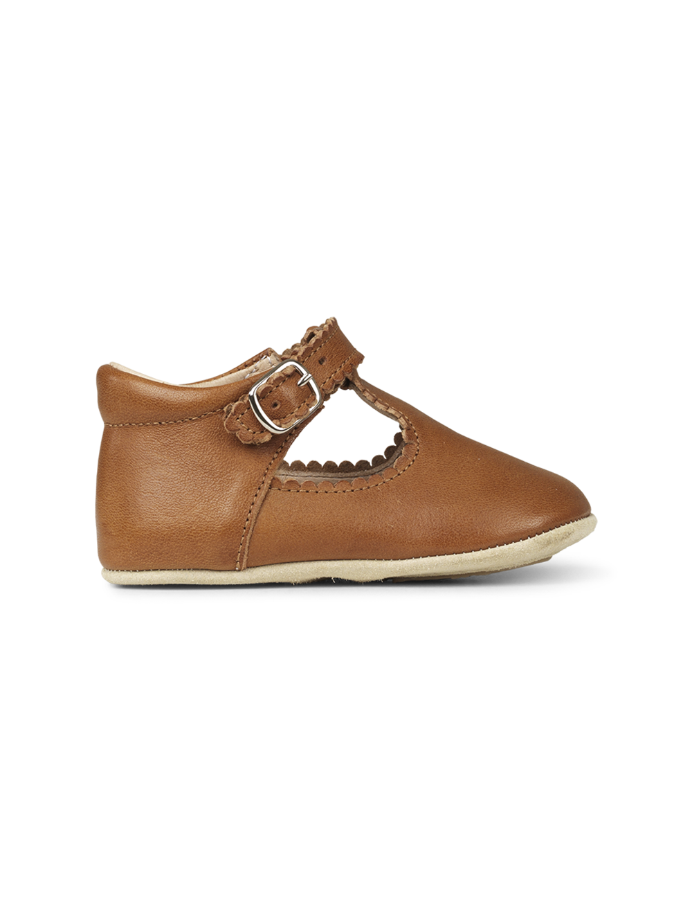 Baby Scallop T-bar - Cognac