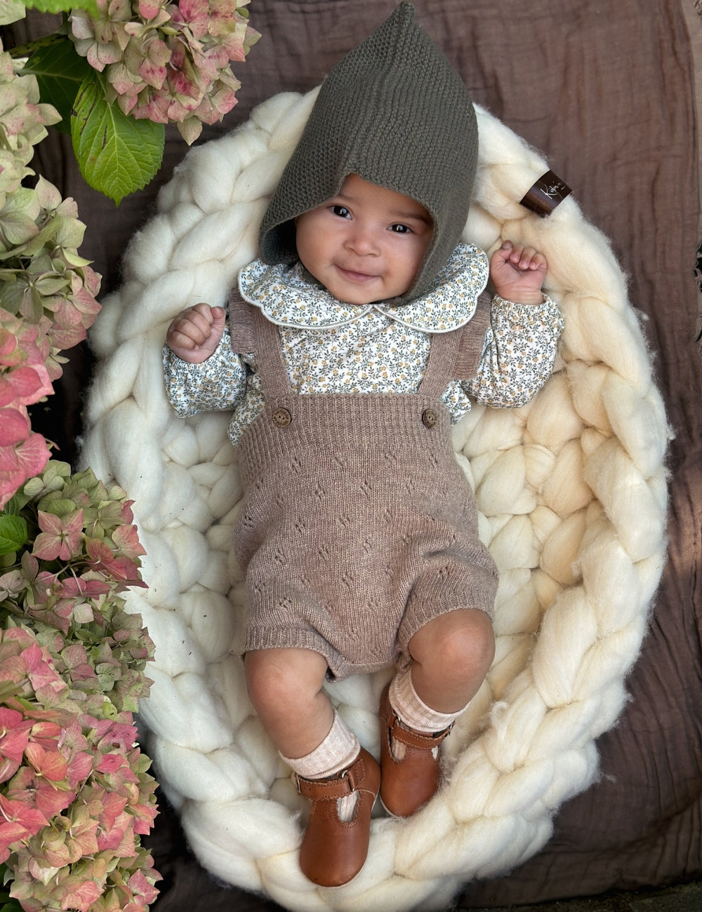 Baby Scallop T-bar - Cognac