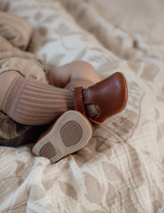 Baby Scallop T-bar - Cognac